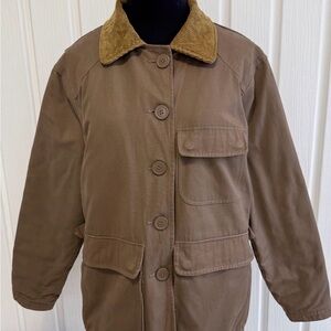 Brown Corduroy Collar Women's Vintage Barn Jacket